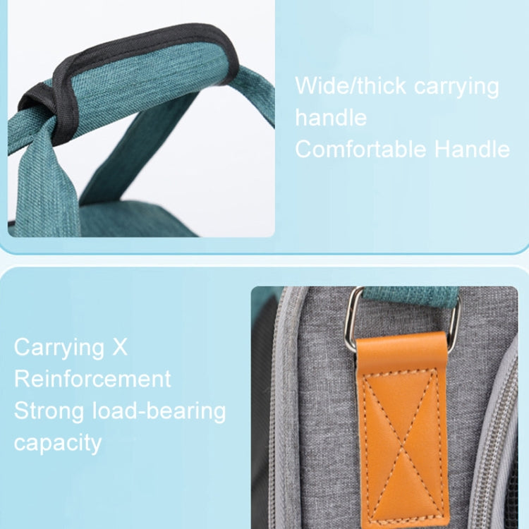 Outdoor Portable Shoulder Pet Backpack Handheld Foldable Breathable Cat Bag(Style 6 Green)
