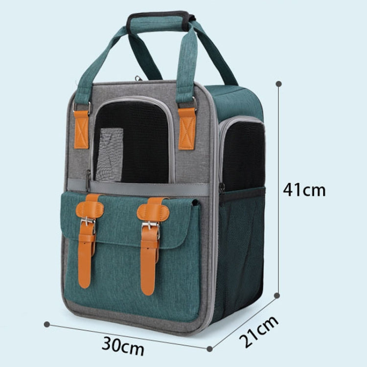Outdoor Portable Shoulder Pet Backpack Handheld Foldable Breathable Cat Bag(Style 6 Blue)