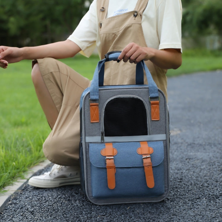 Outdoor Portable Shoulder Pet Backpack Handheld Foldable Breathable Cat Bag(Style 6 Green)