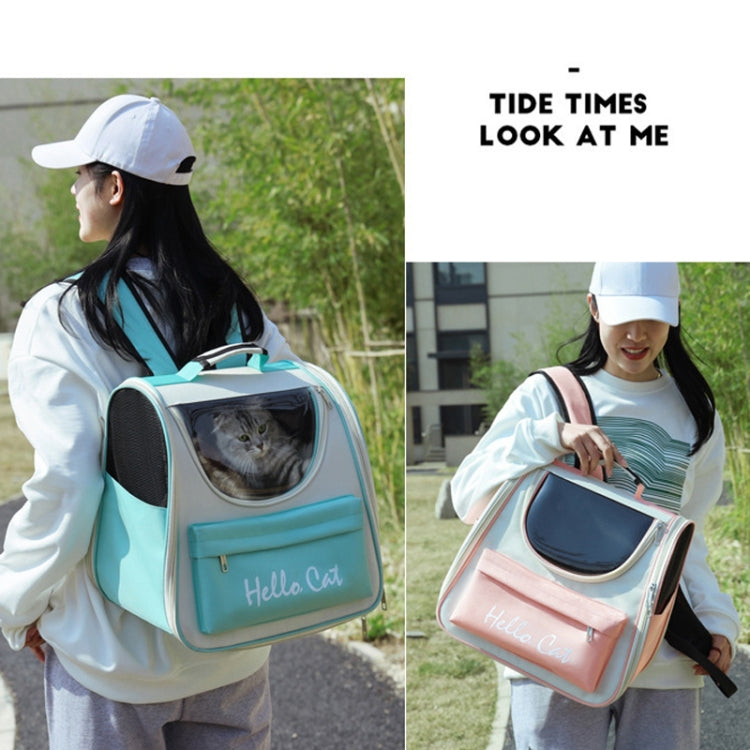 Breathable Cat Backpack Foldable Outdoor Portable Pet Bag(Model 2 Green)