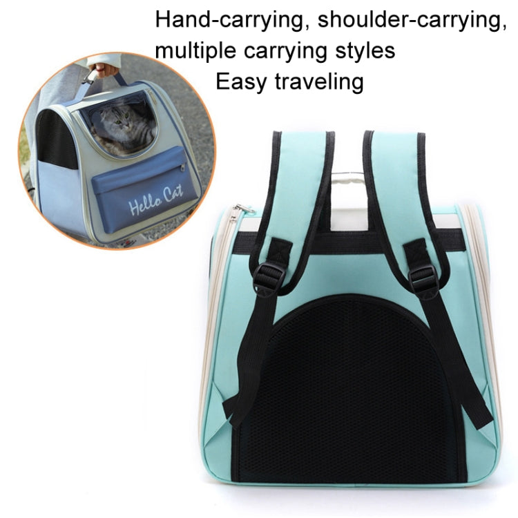 Breathable Cat Backpack Foldable Outdoor Portable Pet Bag(Model 2 Green)