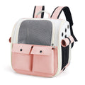 Breathable Square Cat Backpack Foldable Outdoor Portable Pet Bag(Model 4 Pink)