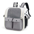 Breathable Square Cat Backpack Foldable Outdoor Portable Pet Bag(Model 4 Gray)