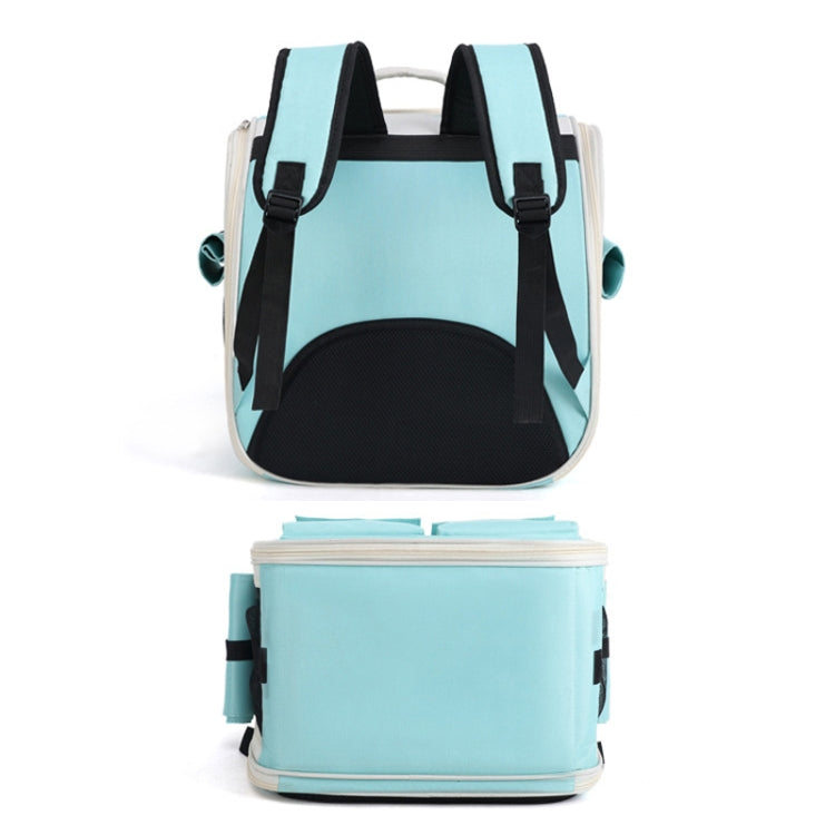 Breathable Square Cat Backpack Foldable Outdoor Portable Pet Bag(Model 4 Pink)