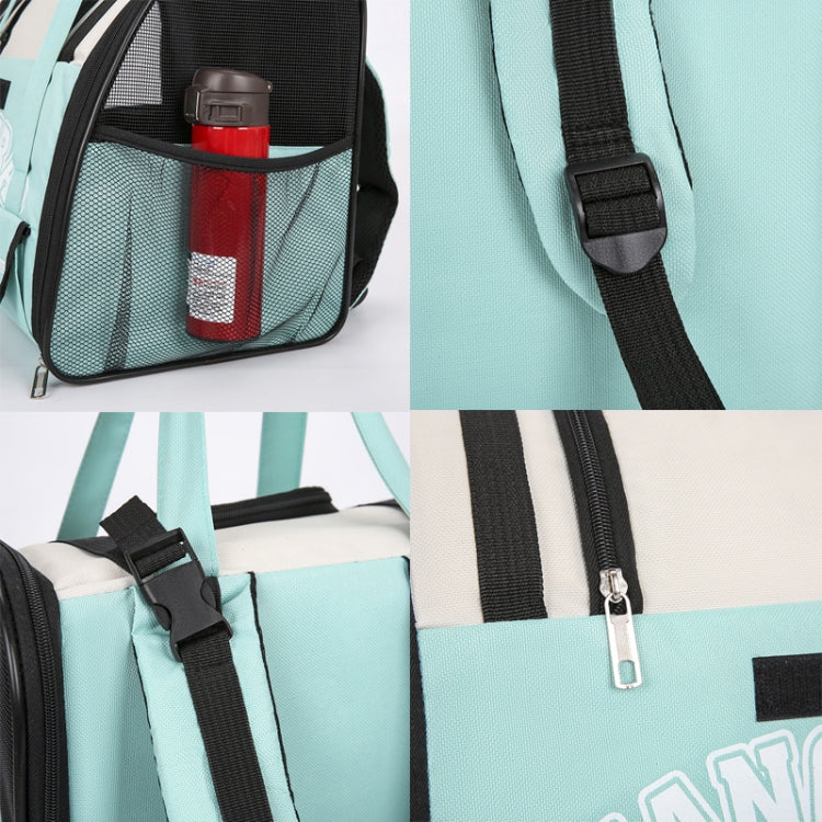 Simple Contrasting Pet Backpack Space Capsule Cat Bag Shoulder Dog Bag(Model 5 Green)