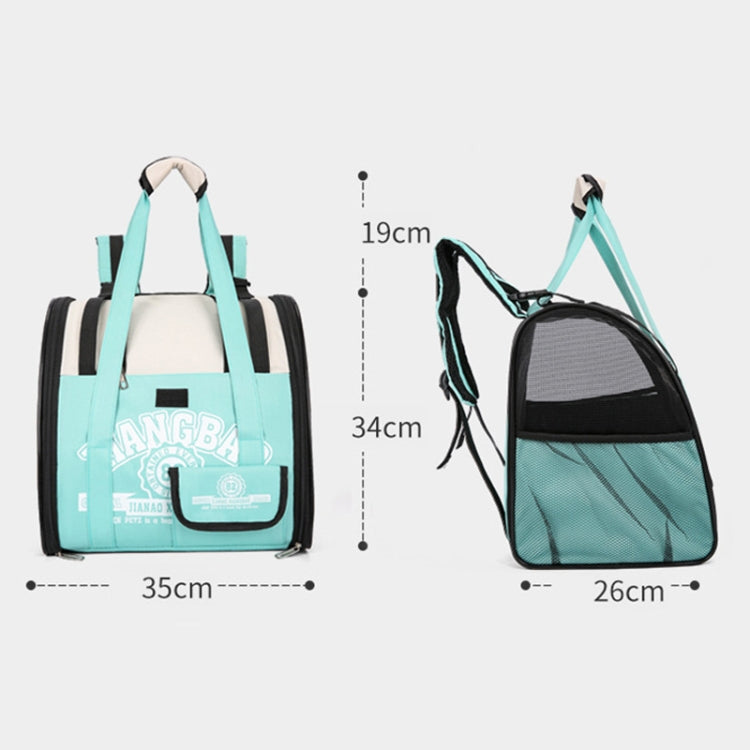 Simple Contrasting Pet Backpack Space Capsule Cat Bag Shoulder Dog Bag(Model 5 Blue)