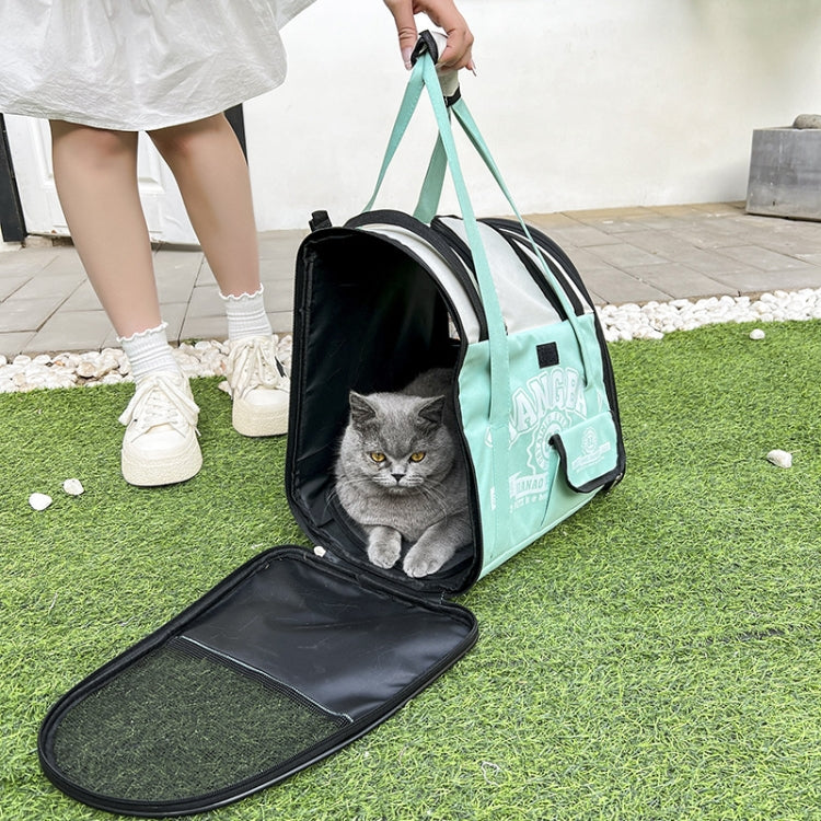 Simple Contrasting Pet Backpack Space Capsule Cat Bag Shoulder Dog Bag(Model 5 Blue)