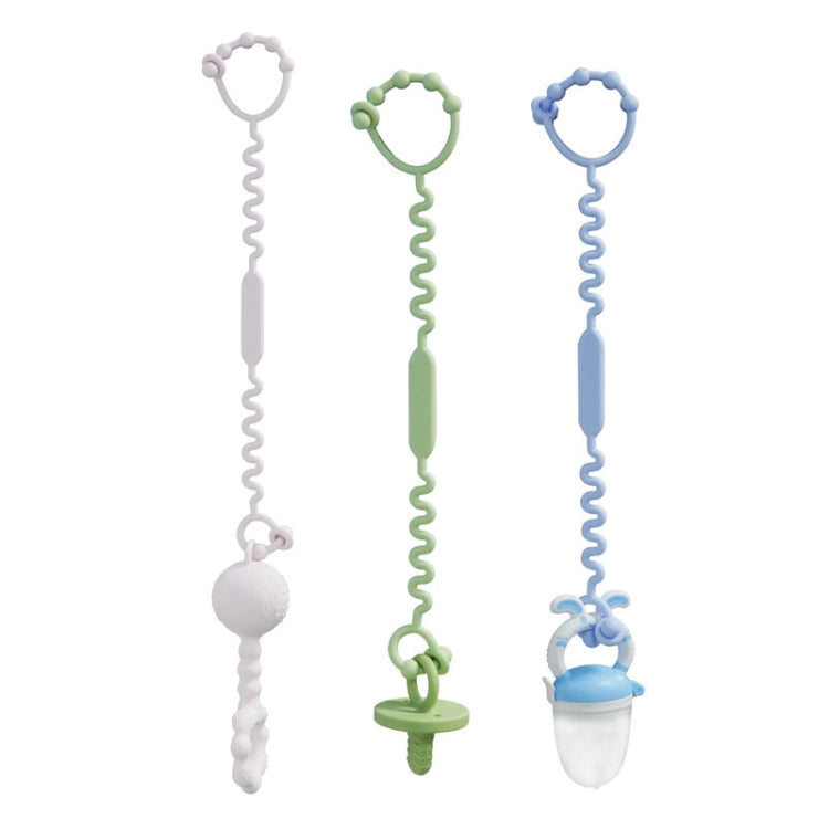 Multifunctional Silicone Bottle Loss Prevention Chain Mug Nipple Clip Fixing Cord(Pink)
