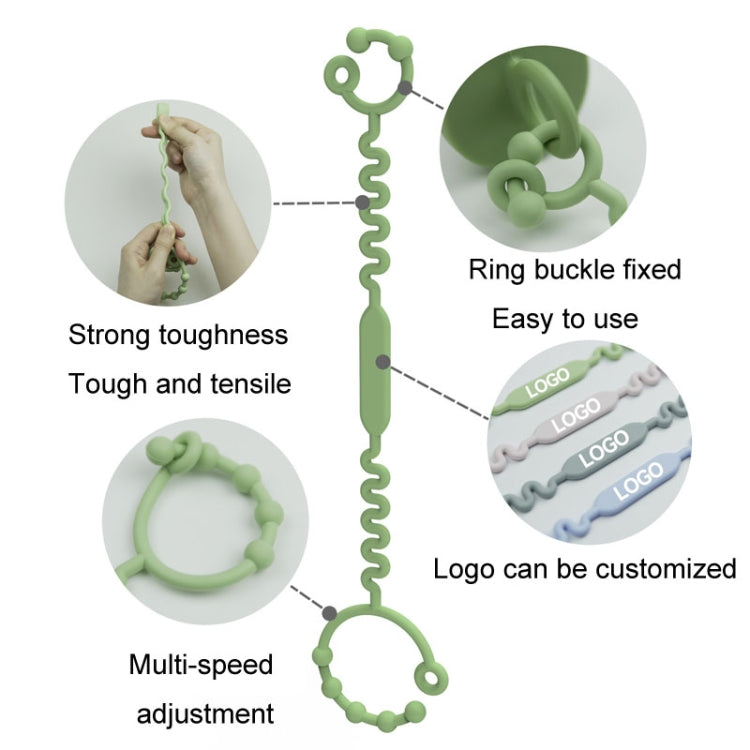 Multifunctional Silicone Bottle Loss Prevention Chain Mug Nipple Clip Fixing Cord(Pink)