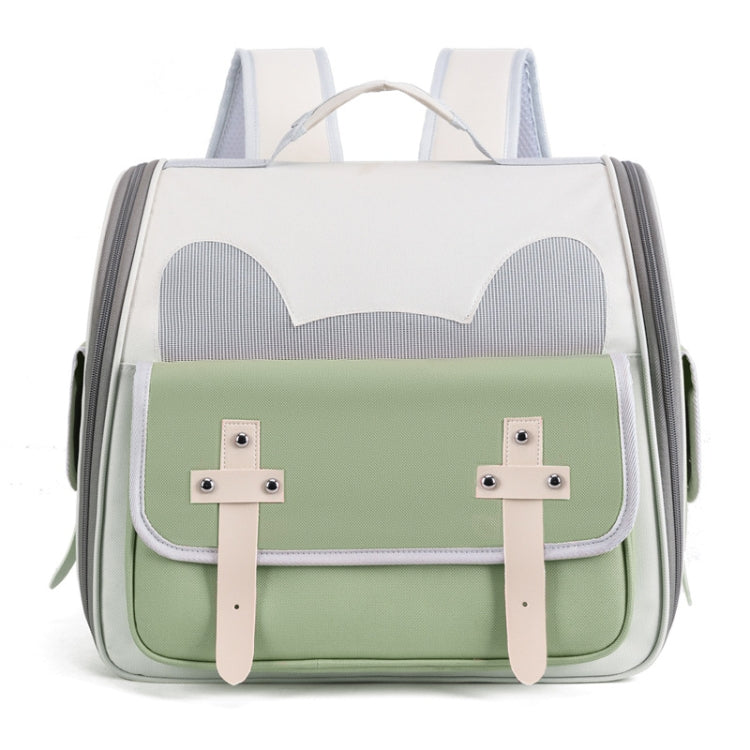 Outdoor Cat Backpack Large Capacity Breathable Pet Bag(Model 7 Green)