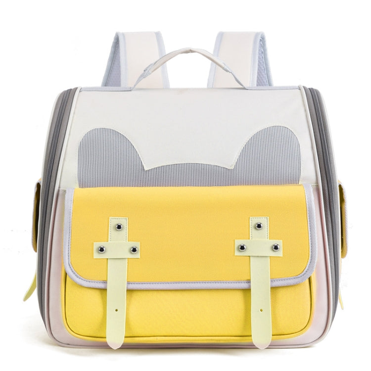 Outdoor Cat Backpack Large Capacity Breathable Pet Bag(Model 7 Yellow)