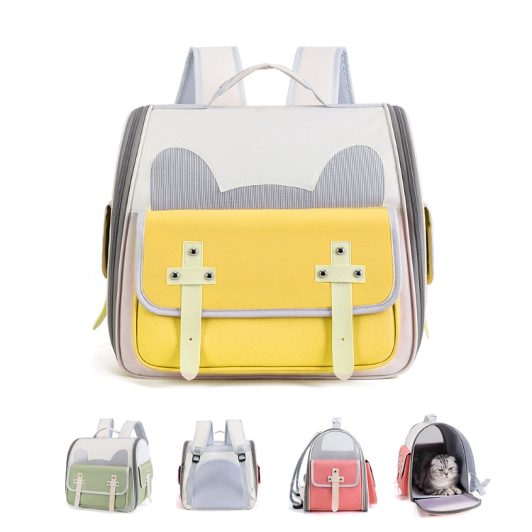 Outdoor Cat Backpack Large Capacity Breathable Pet Bag(Model 7 Pink)