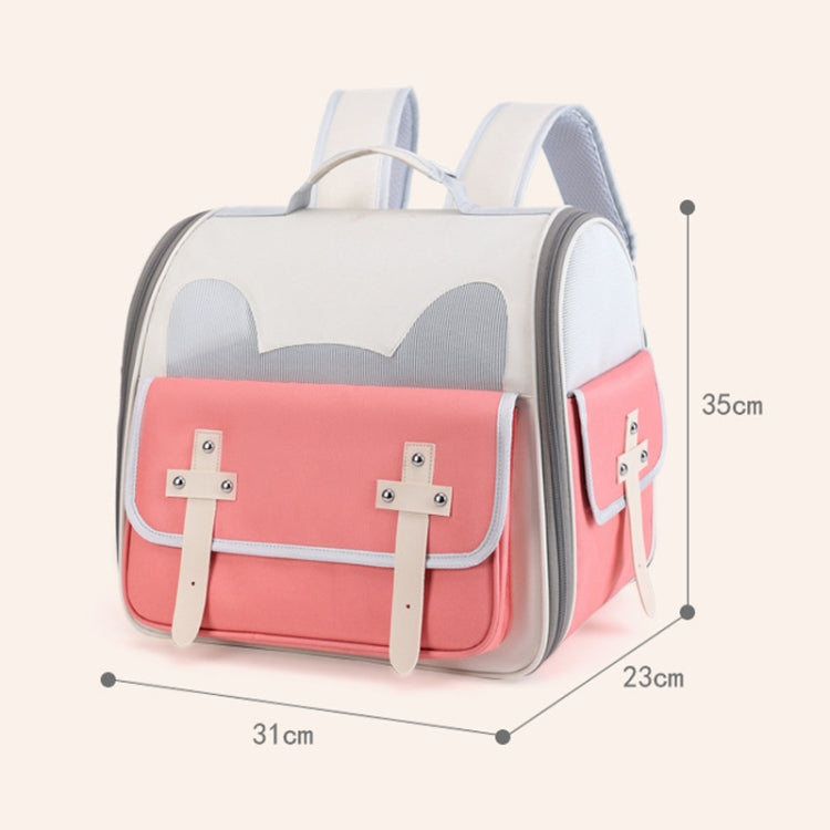 Outdoor Cat Backpack Large Capacity Breathable Pet Bag(Model 7 Pink)