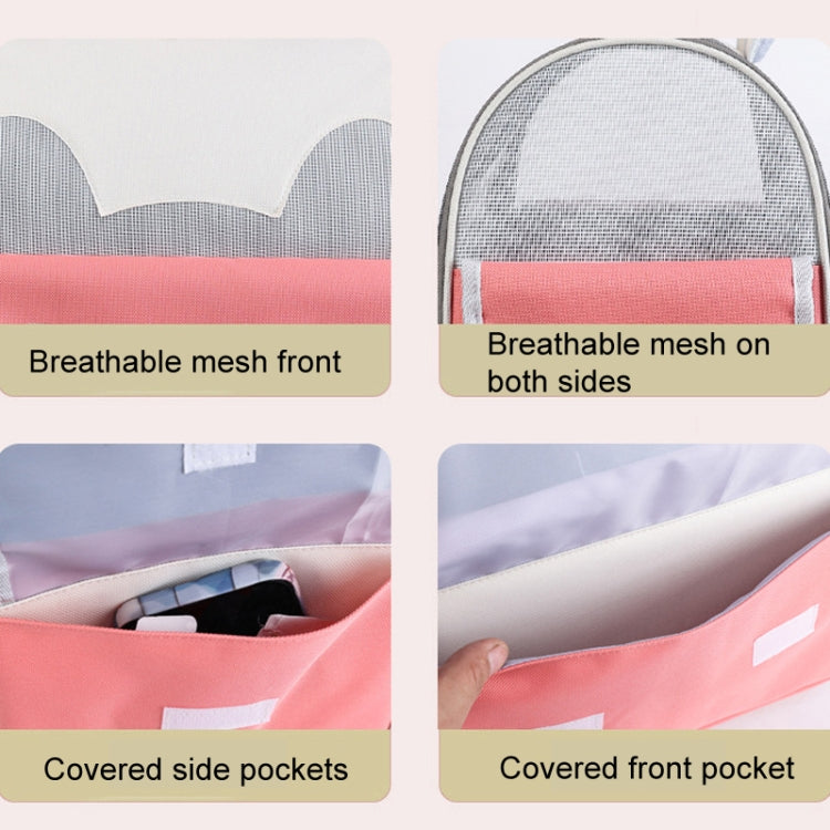 Outdoor Cat Backpack Large Capacity Breathable Pet Bag(Model 7 Pink)