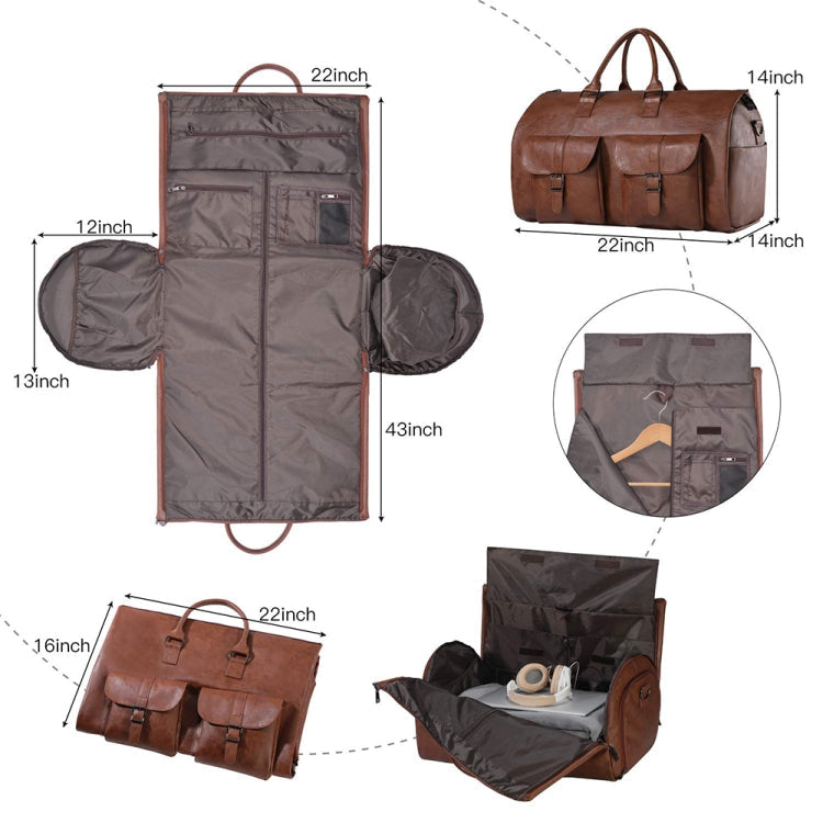 Large Capacity Foldable Travel Duffel Bag Outdoor Fitness Bag with Shoe Compartment, Color: Brown