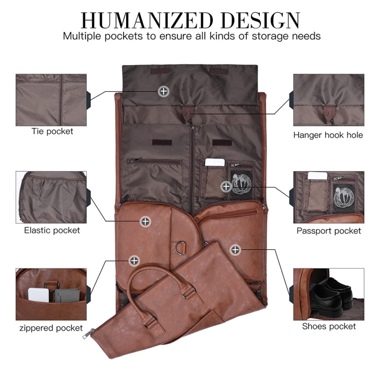 Large Capacity Foldable Travel Duffel Bag Outdoor Fitness Bag with Shoe Compartment, Color: Brown
