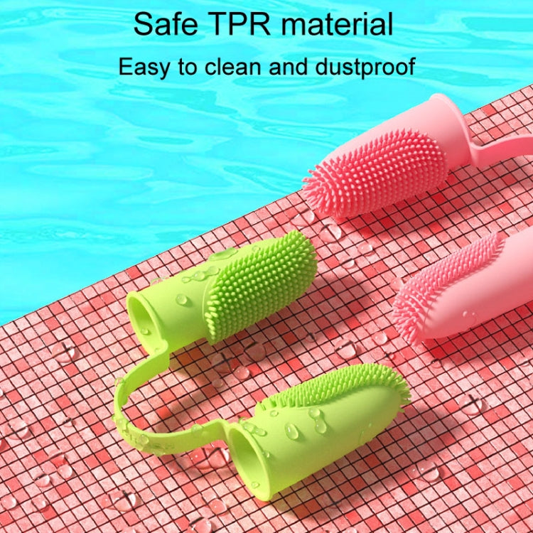 2pcs Pet Teeth Cleaning Dual Finger Toothbrush Dogs And Cats Oral Cleaning Tools(Blue Green)