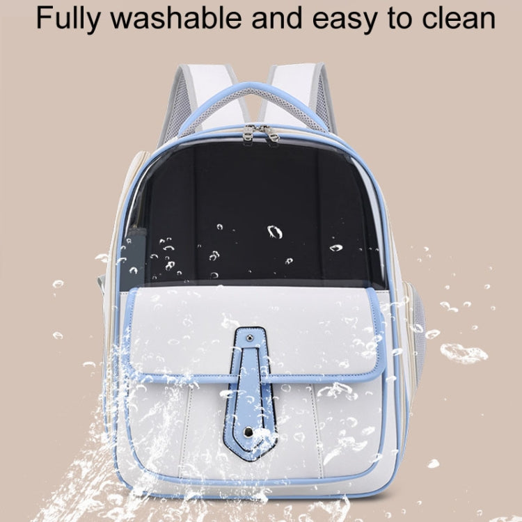 PU Pet Bag Cats And Dogs Outing Carrying Capsule Double Shoulder Backpacks(Model 6 Black)