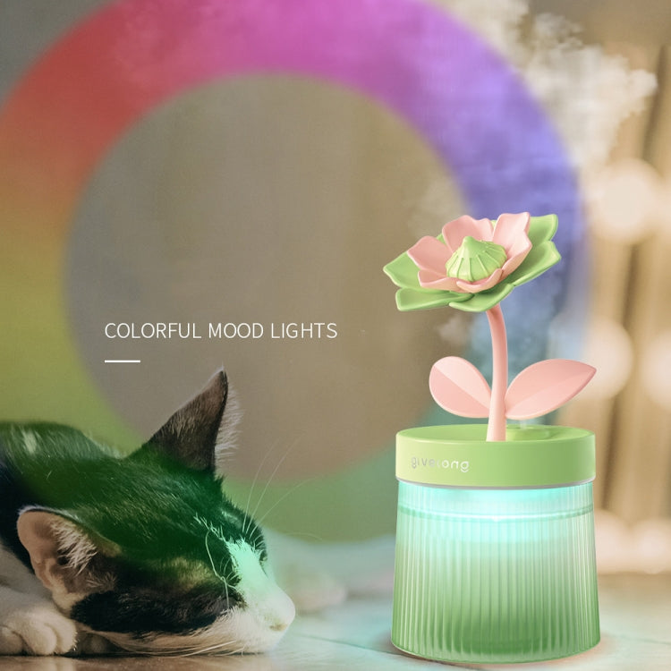 Flower Spray Hhydrating Colorful Atmosphere Light USB Aromatherapy Humidifier, Color: Gardenia Green