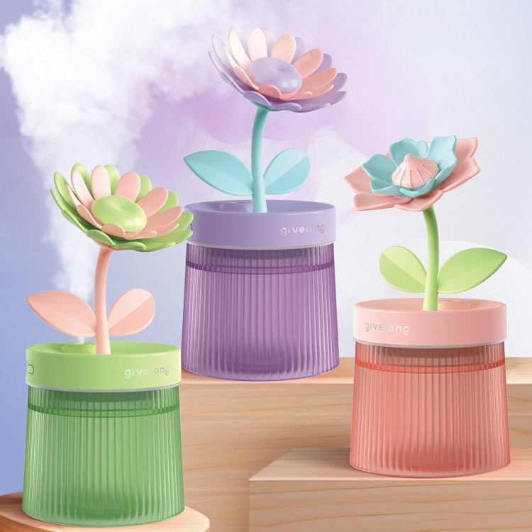 Flower Spray Hhydrating Colorful Atmosphere Light USB Aromatherapy Humidifier, Color: Gardenia Purple