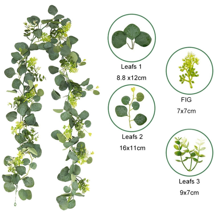 180cm Simulation Greenery Eucalyptus Ivy Leaf Rattan Hanging Fake Flower Decoration Rattan, Style: A Model