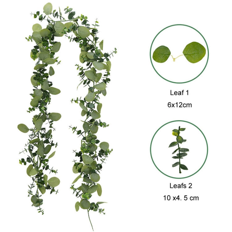 180cm Simulation Greenery Eucalyptus Ivy Leaf Rattan Hanging Fake Flower Decoration Rattan, Style: F Model