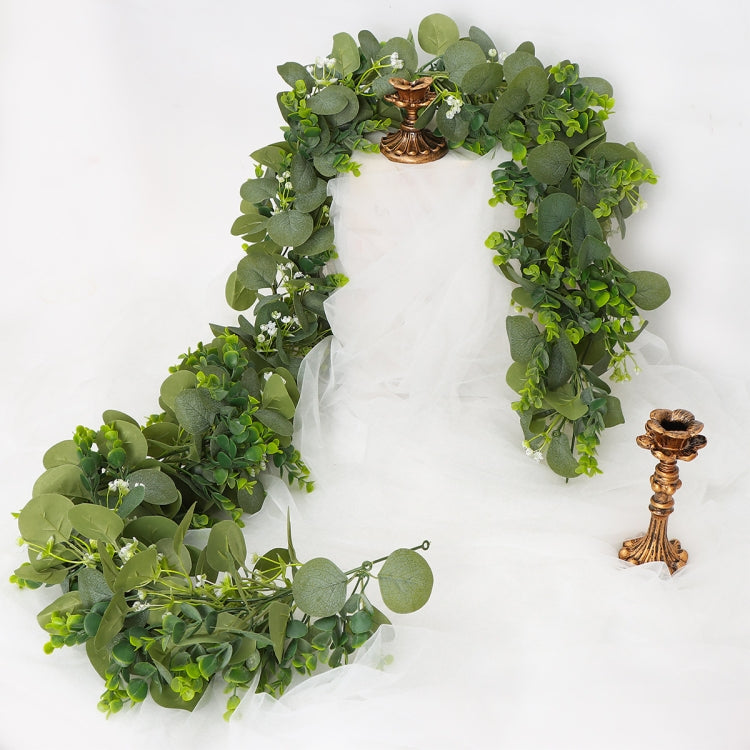 180cm Simulation Greenery Eucalyptus Ivy Leaf Rattan Hanging Fake Flower Decoration Rattan, Style: 60 Head A Model