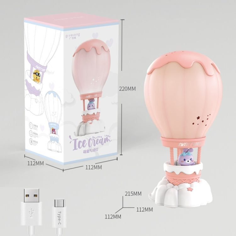 Cartoon Balloon Shape USB Charging Eye Protection LED Night Light Bedroom Reading Table Lamp, Color: Blue