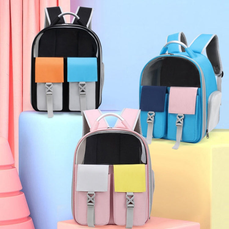 Pets Colorful Double Shoulder Bag Cats And Dogs Outing Carrying Capsule Backpacks(Model 6 Pink)