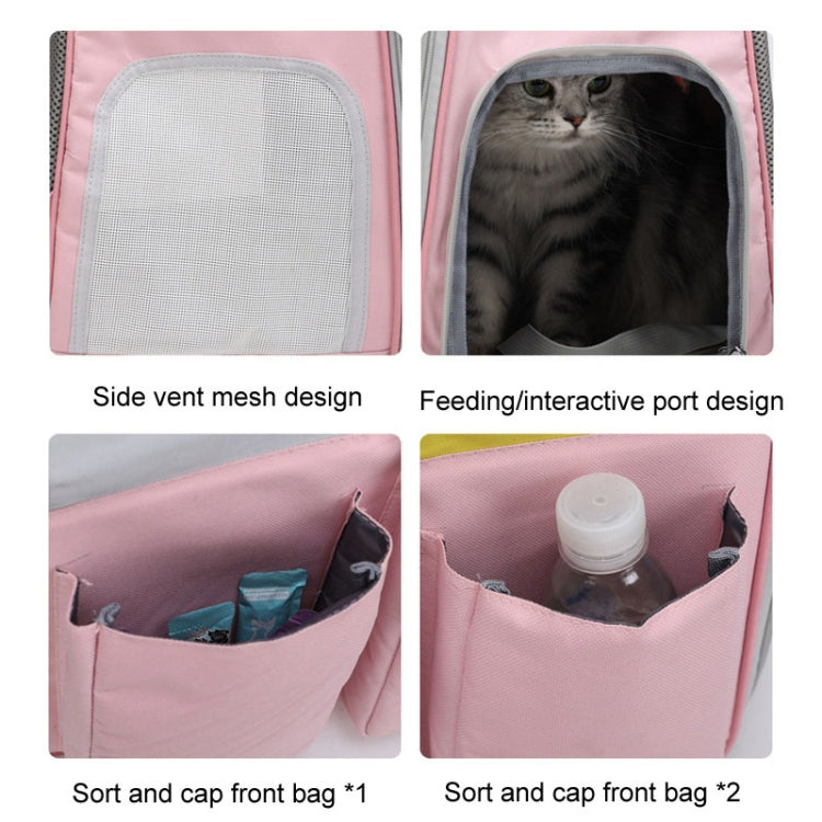 Pets Colorful Double Shoulder Bag Cats And Dogs Outing Carrying Capsule Backpacks(Model 6 Pink)