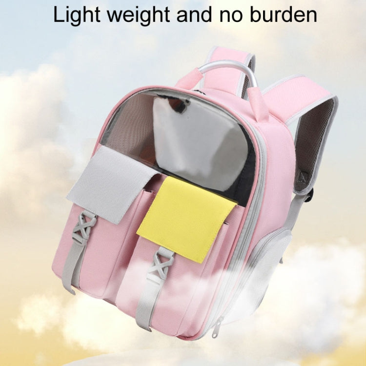 Pets Colorful Double Shoulder Bag Cats And Dogs Outing Carrying Capsule Backpacks(Model 6 Pink)