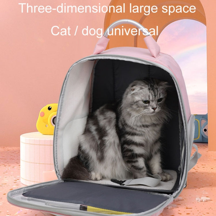 Pets Colorful Double Shoulder Bag Cats And Dogs Outing Carrying Capsule Backpacks(Model 6 Pink)