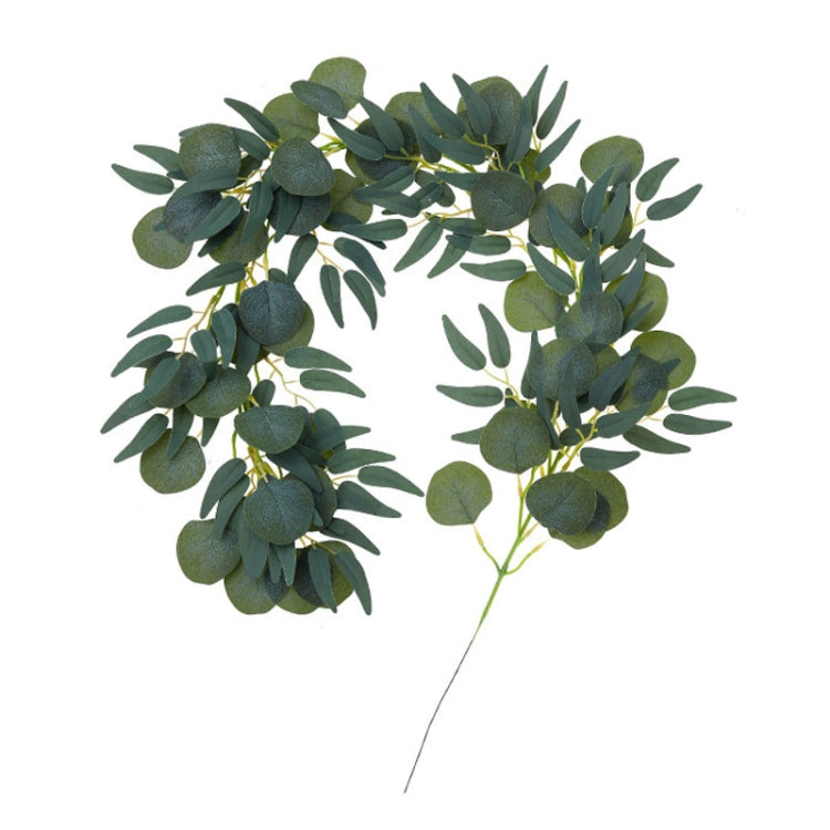 Artificial Greenery Eucalyptus Leaf Vine Simulation Rattan Home Decoration, Style: 1m Eucalyptus+5 Leaves Willow Gray White