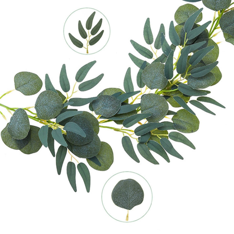 Artificial Greenery Eucalyptus Leaf Vine Simulation Rattan Home Decoration, Style: 1m Eucalyptus+5 Leaves Willow Gray White