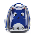 Cartoon Pattern Cat Transparent Pet Bag Space Capsule Portable Pet Backpack, Color: Blue