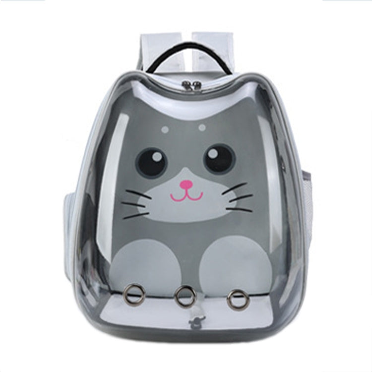 Cartoon Pattern Cat Transparent Pet Bag Space Capsule Portable Pet Backpack, Color: Grey