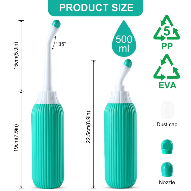 500ml Portable Feminine Washing Instrument Handheld Sanitary Wash Bottle For Pregnant Women, Model: With Valve Green