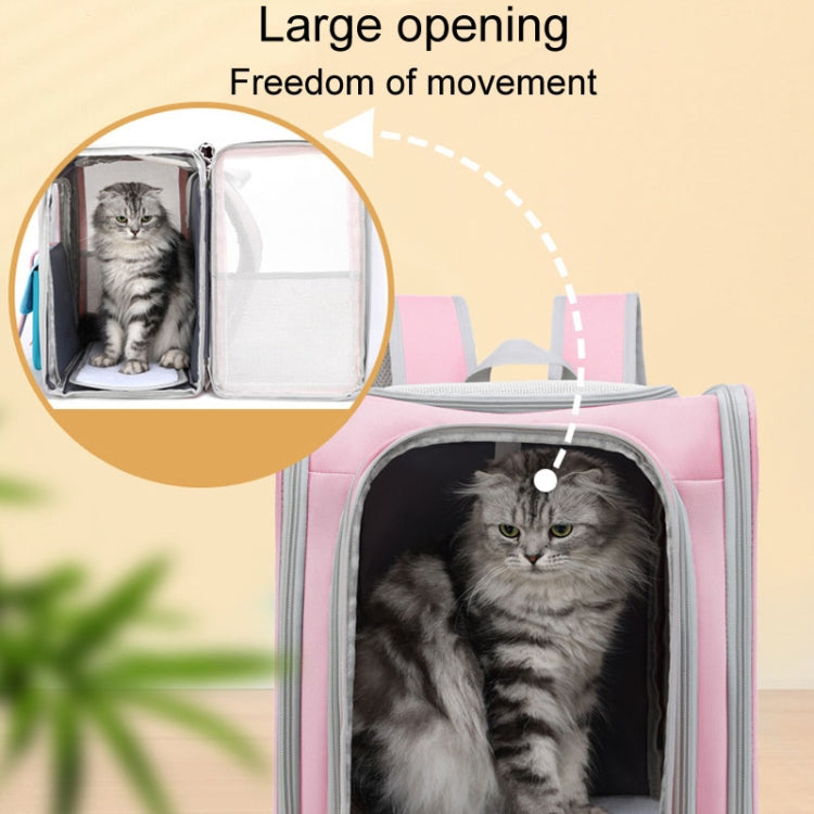 Square Foldable Cats Backpack Pets Outdoor Portable Double Shoulder Bag(Model 8 Blue)