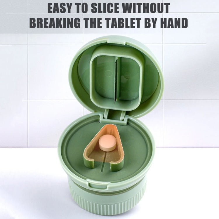 Portable 4 In 1 Mini Pill Box Multifunctional Cutting And Dispensing Device(Pink)