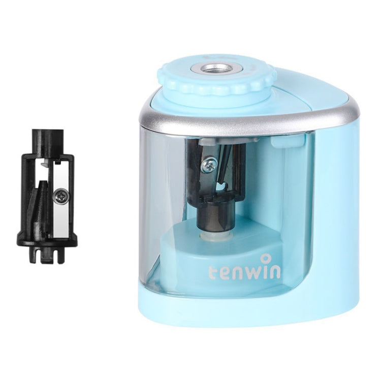 TENWIN Electrical Pencil Sharpener Student Stationery Semi-Automatic Sharpeners Battery Model(Blue)