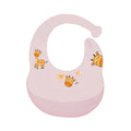 Baby Anti-Dirty Eating Bib Waterproof Silicone Infant Auxiliary Food Bib Drool Towel(Pink)