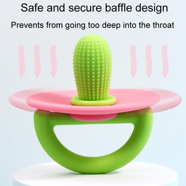 Silicone Cactus Teether Baby Anti Teething Sticks Toys(Green And Blue)