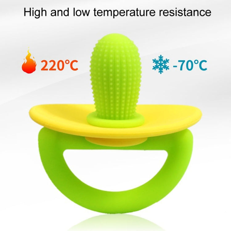 Silicone Cactus Teether Baby Anti Teething Sticks Toys(Green And Yellow)