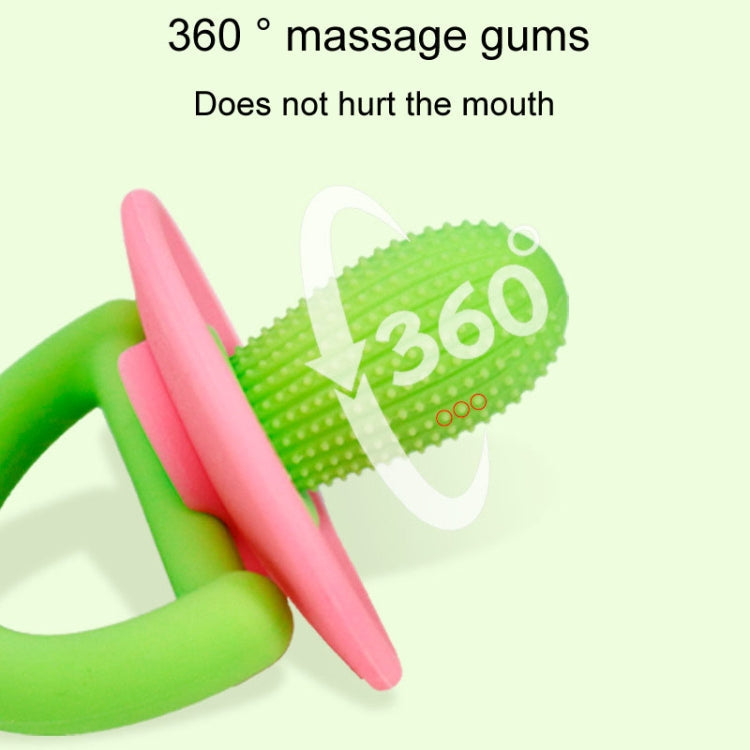 Silicone Cactus Teether Baby Anti Teething Sticks Toys(Green And Blue)