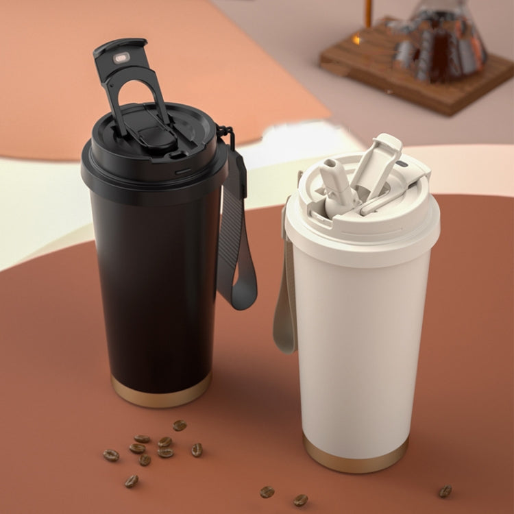 530ml  316 Stainless Steel Thermos Cup Coffee Mug Double Drinking Water Cup(White)