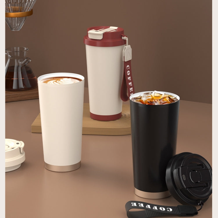 530ml  316 Stainless Steel Thermos Cup Coffee Mug Double Drinking Water Cup(Black)