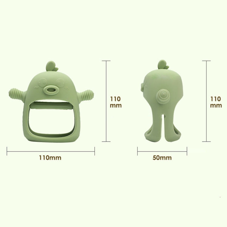 Cute Ducks Teething Toys Baby Infant Teething Pacifying Silicone Toothpick(Olive Green)
