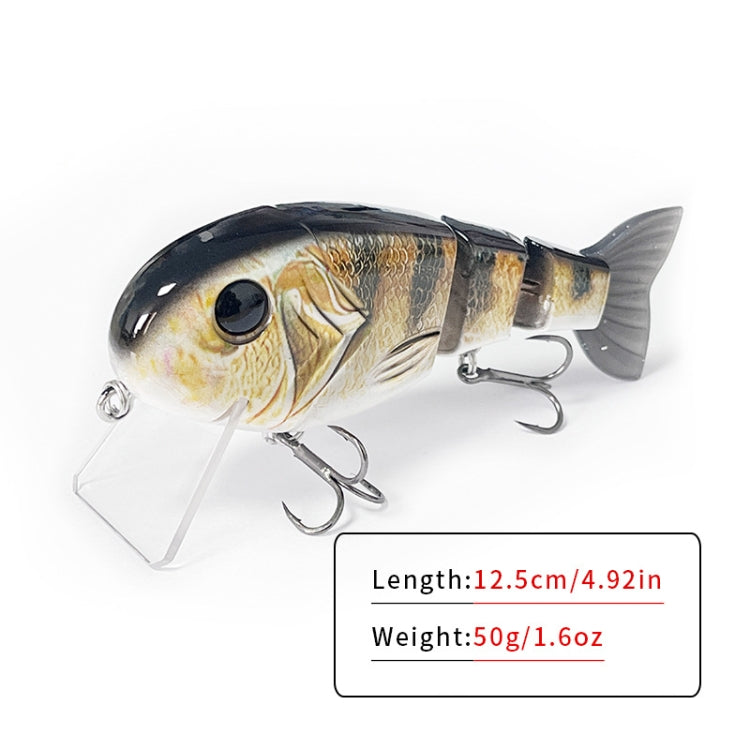 With Tongue Plate 3 Section Bionic Fish Lua Sea Fishing Freshwater Universal Floating Fake Bait(LK088-02)