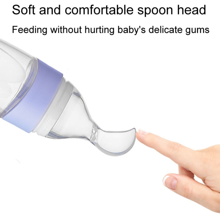 Baby Silicone Bottle Squeezeable Feeding Spoon Childrens Supplementary Bottle Feeder(Green)