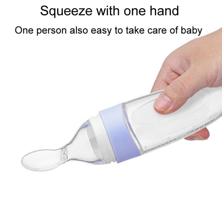 Baby Silicone Bottle Squeezeable Feeding Spoon Childrens Supplementary Bottle Feeder(Green)